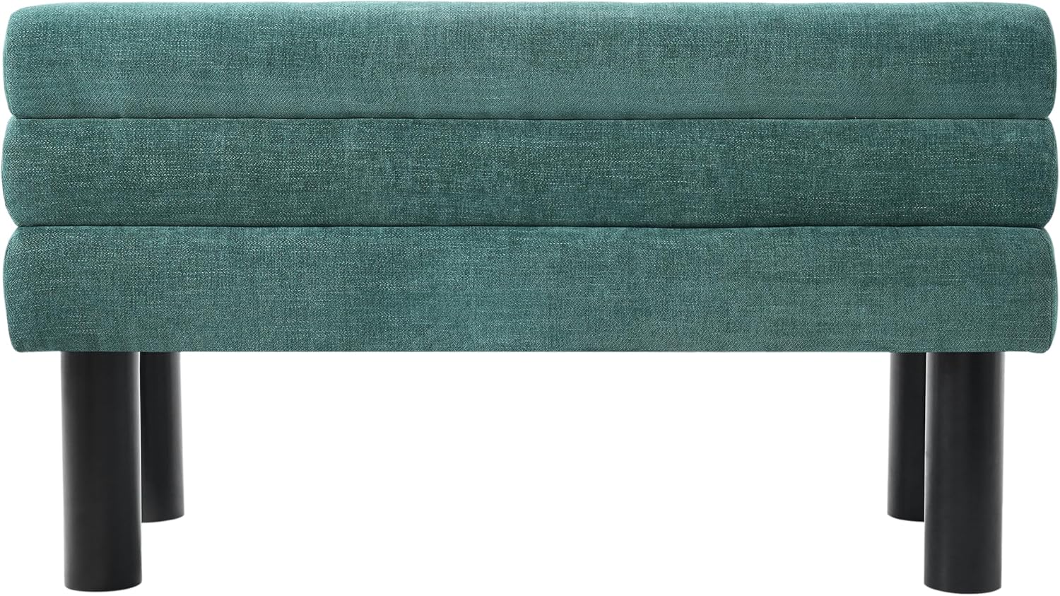 Christopher Knight Home Wally Fabric Upholstered Dining Bench, Long Dining Room Chair, Wooden Entryway Bench, Bedroom End of Bed Bench, Teal Green+Black