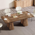 Tribesigns Dining Table for 4-6, 63-Inch Modern Kitchen Table with Sturdy Tapered Wood Leg, Rectangular Dinner Table with Large Tabletop for Dining Room, Kitchen, Living Room, Natural