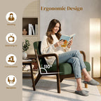 Yaheetech Accent Chair for Living Room, Corduroy Mid Century Modern Reading Armchairs with Lumbar Pillow for Bedroom, Decorative Sofa Chair for Adult Dark Green/Set of 2