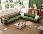 Cloud Sectional Couches for Living Room,Modular Sectional Sofa,Green | Extra Deep 9 Seater,Oversized Couches With 2 Ottoman,Solid Wood Leg,Large Sofa for Big Space,Office,Apartmen