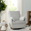 Davinci Juno Swivel Glider, GREENGUARD Gold Certified, Frost Grey | FSC & CertiPUR-US Certified Glider w/ 360° Swivel & Metal Base - Spacious Seating for Extra Comfort - Fully Assembled