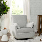 Davinci Juno Swivel Glider, GREENGUARD Gold Certified, Frost Grey | FSC & CertiPUR-US Certified Glider w/ 360° Swivel & Metal Base - Spacious Seating for Extra Comfort - Fully Assembled