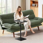 RCHYFEED Small Side Tables for Small Spaces, End Table Metal Side Table Set of 2, Height Adjustable 17-29.6 Inch Side Tables TV Tray Table for Couch, Sofa, Bedroom, Living Room, Indoor & Outdoor