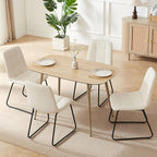 47.2" Modern Dining Table for 2-4 People, Rectangular Kitchen Table with Wood Grain Tabletop and Metal Legs, Mid Century Scandinavian Dining Room Table for Apartment, Kitchen, Natural Oak