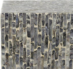 SAFAVIEH Home Collection Blythe Jet Black Capiz Shell Accent Table Square Stool (Fully Assembled)