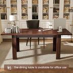 Miereirl 59"–77" Extendable Farmhouse Dining Table for 6–8, Space-Saving Rectangular Kitchen Table with Easy Pull-Out Extension for Family Meals, Work & Everyday Use (Walnut)
