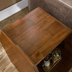 PADMA HOUSE Solid Wood Small End Table, Fully Assembled Hexagon Sofa Side Table with Ample Storage Space, Pre-Assembled Nightstand Slim Bedside Table for Small Spaces