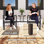 Outsunny Outdoor Glider Chair with Table 2-Seat Patio Loveseat Gray | Rocking Chair Swing Love Seat, Breathable Sling, Backyard Garden Porch