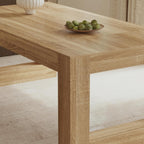 FUFU&GAGA Large Farmhouse Dining Table for 6-8 People, 78.7” Rectangular Wood Dinner Table for Kitchen Dining Room Conference Room, Natural Oak, 78.7”W x 39.4”D x 29.5”H