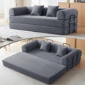 79" Convertible Sofa Bed, Couch for Living Room (Dark Gray) | Corduroy Loveseat Sleeper Sofa, Modular Futon Couch Bed with 2 pillow, Pull Out Couch No Assembly