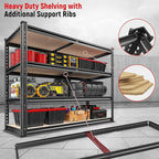 REIBII 40" W Garage Shelving 2000LBS Storage Shelves Adjustable Metal Shelving Heavy Duty 4 Tier Garage Shelves 60" H Metal Shelves for Closet Pantry Kitchen Warehouse 40" W × 20''D × 60''H