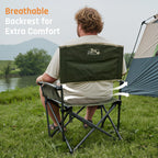 2 Pack Oversized Heavy Duty Camping Chairs for Adults 400LBS Capacity | Portable Folding Lawn Chair with Airflow Backrest, Durable Steel Frame, Cup Holder, Carry Bag for Outdoor, Sports, Fishing