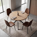Round Dining Table Set for 4, Round Kitchen Dining Table and Chairs Set for 4,46.5" Modern Dining Room Table Set for 4 with Upholstered Chairs for Small Space Kitchen Office Cafe Apartment