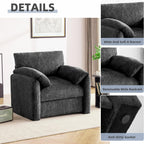 Howjoe 2 Pack Accent Chair for Living Room, Oversized Armchair, Darkgray