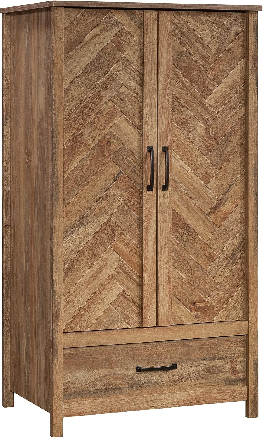 Sauder Cannery Bridge 32.36" W x 22.52" D x 59.80" H Armoire & Dresser in Sindoori Mango Finish with Garment Rod & 6 Drawers