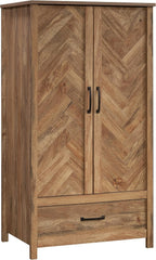 Sauder Cannery Bridge 32.36" W x 22.52" D x 59.80" H Armoire & Dresser in Sindoori Mango Finish with Garment Rod & 6 Drawers