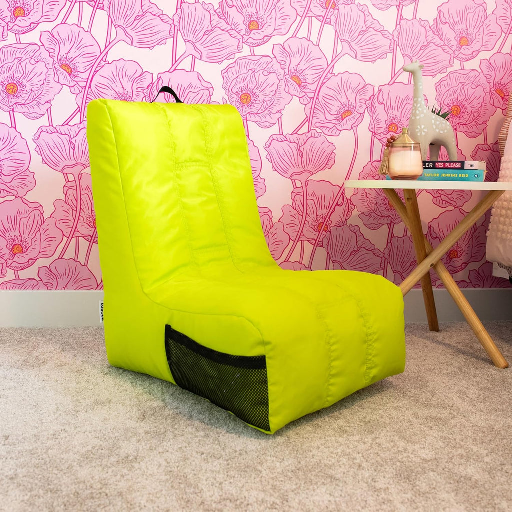 Big Joe Video Lounger Bean Bag Chair, Lime Punch Smartmax, 2 feet | Polystyrene Bean Filled, Refillable, Nylon Polyester, Safe for Kids Ages 3 and Up, Supports Up to 250 lbs, Perfect for Gaming