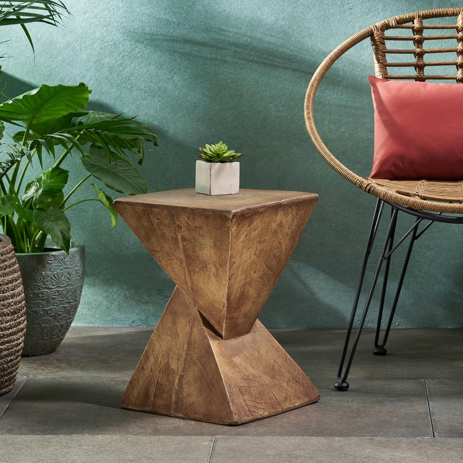 18" H Modern Side Table – Stylish Narrow Cent Table Compatible with Living Room,Bedroom,or Office – Versatile Home Furniture with Design and Sturdy Construction,Natural Color