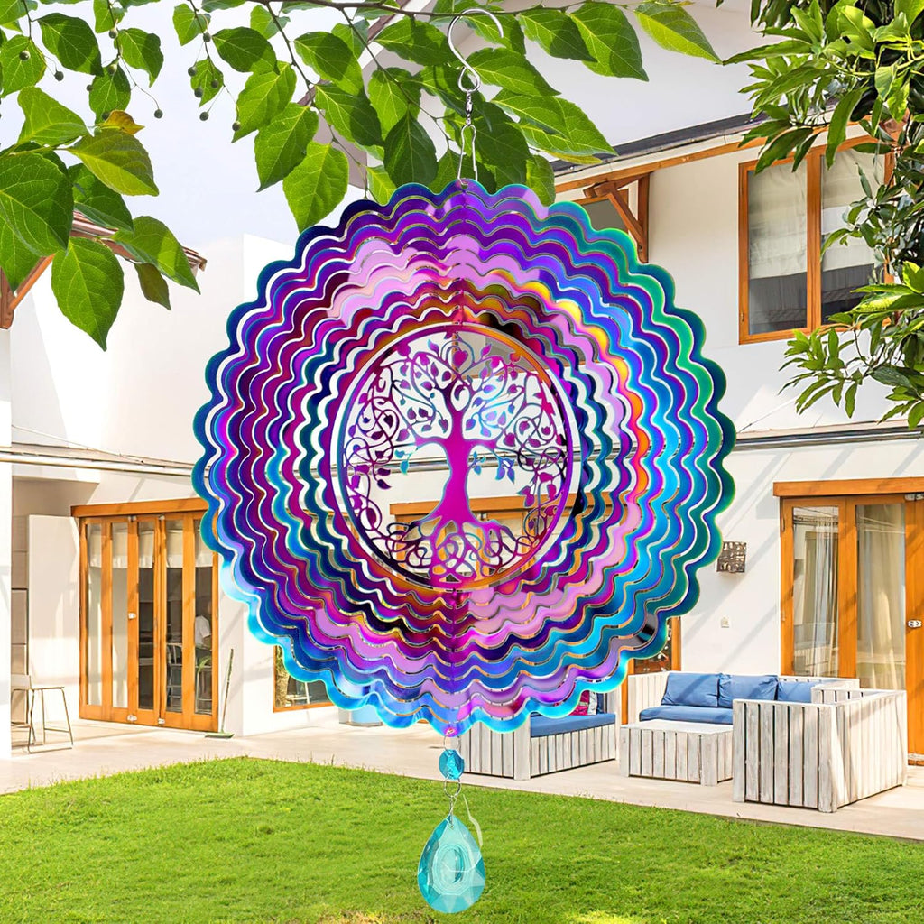 Wind Spinner, Hanging Wind Sculptures,Wind Spinners for Yard and Garden Decor,Yard Decorations Outdoor,Hanging Art Ornaments for Garden Yard Balcony Decor (Tree of Life)