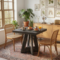 LITTLE TREE 31.5" Square Dining Table for 4, Small Space Kitchen Table with Pedestal Base, Farmhouse Wood Tables for Apartment, Dining Room & Living Room, Ideal for Cafe & Restaurant Use (Black Brown) | Pedestal Base, Farmhouse Wood Tables for Apartment