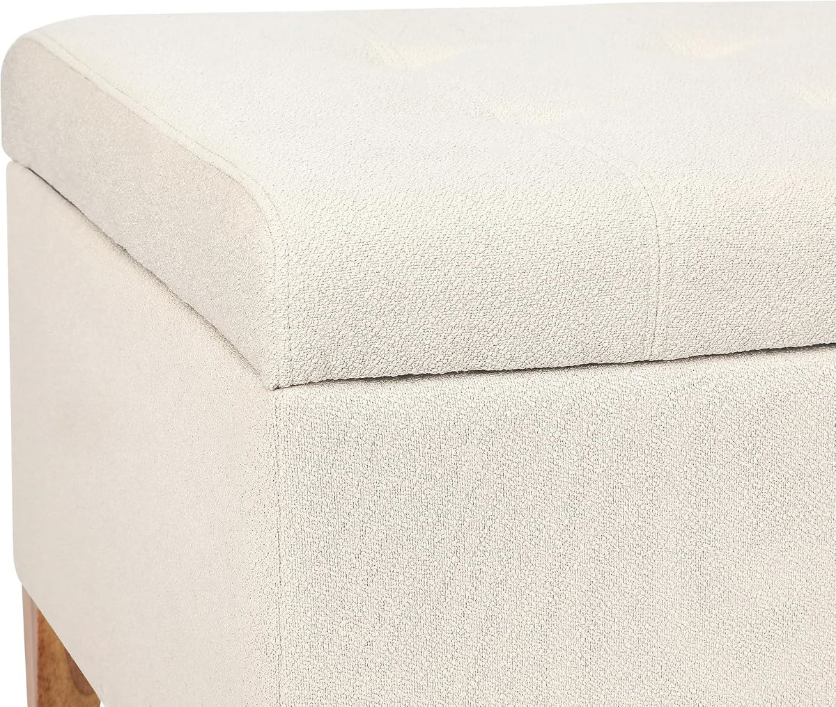 Asense Storage Ottoman Bench with Hinged Lid, Ottoman with Storage Footstool for Living Room & Entryway, End of Bed Bench for Bedroom