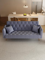 Small Space Solution: 71-inch Grey Velvet Convertible Love Seat