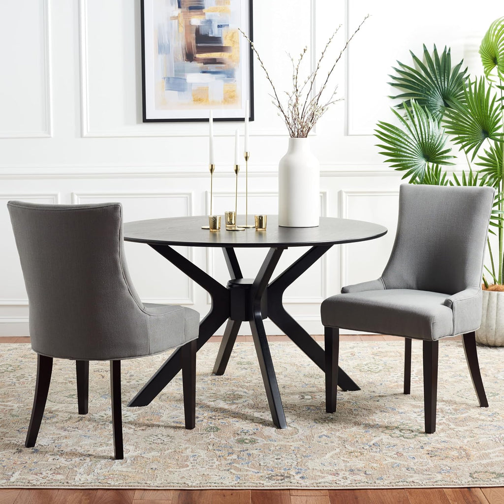 SAFAVIEH Home Collection - Lester Granite Upholstered Dining Chair, Modern Armless Design with Solid Wood Legs, Comfortable Seating for Dining Room or Kitchen (MCR4709B)