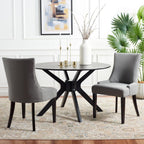 SAFAVIEH Home Collection - Lester Granite Upholstered Dining Chair, Modern Armless Design with Solid Wood Legs, Comfortable Seating for Dining Room or Kitchen (MCR4709B)