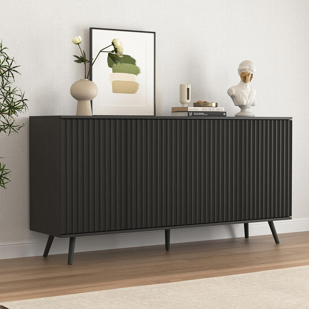 59" Sideboard Buffet Cabinet, Mid-Century Modern Console Table