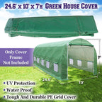 Strong Camel Greenhouse Replacement Covering for Outdoor Larger Hot Garden House , Support Arch Frame Climbing Plants/Flowers/Vegetables (24.6'X10' X 7', Cover)