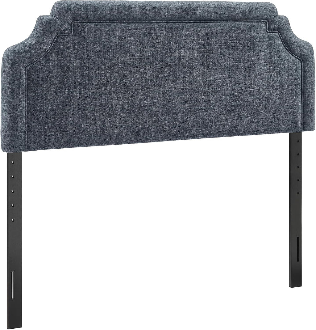 Modway Magnolia Queen Size Upholstered Fabric Headboard in Slate Blue - Padded Cushioned Headboard with Woven Heathered Upholstery and Adjustable Mounting Positions