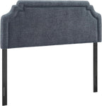 Modway Magnolia Queen Size Upholstered Fabric Headboard in Slate Blue - Padded Cushioned Headboard with Woven Heathered Upholstery and Adjustable Mounting Positions
