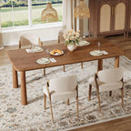 63-Inch Solid Wood Dining Table, Farmhouse Kitchen Table for 4 to 6, Rectangular Wood Dining Room Table for Home, Kitchen, Living Room (Rustic Brown)