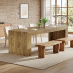 Tribesigns Extra Long Dining Table for 6-8 People, 78.7-Inch Rectangular Kitchen Table with Wooden Tabletop and Legs for Kitchen, Dining Room, Living Room, Heavy Duty, Brown