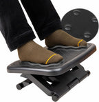 Mind Reader Adjustable Foot Rest with Elastomer Pad for Comfort and Support, Ergonomic Foot Platform, Height Adjustable, Black