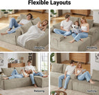 Cloud Sectional Couch, 97 Inch Modern Modular Sectional Sofa with Deep Seat, Corduroy Couches with L-Shape Right Chaise for Living Room Bedroom, No Assembly Required(Camel)
