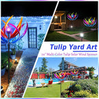 Wind Spinners Outdoor for Yard and Garden - Wind Sculptures & Spinners - 70 Inch Wind Spinner with Solar Powered Multi-Color Glass Ball Light for Yard Garden Backyard Lawn Decorations