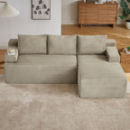 Cloud Sectional Couch, 97 Inch Modern Modular Sectional Sofa with Deep Seat, Corduroy Couches with L-Shape Right Chaise for Living Room Bedroom, No Assembly Required(Camel)