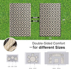 OLANLY Waterproof Outdoor Rug 5x8 ft, Outdoor Plastic Straw Rug for Camping, RV Mat Outside, Outdoor Carpet for Porch, Deck, Backyard, Balcony, Picnic, Black & Beige