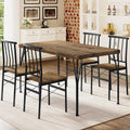 Dining Table Set for 4 with 1.6" Thick Tabletop, 5-Piece Kitchen Table Set, Space-Saving Rectangular Dining Room Kitchen Table Chair Set for Small Space,Dinette,Apartment,Rustic Brown