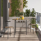 Yaheetech 3 Piece Dining Table Set for 2 Small Table and Chairs Drift Brown | Compact Breakfast Table and Chairs, Space Saving MDF Tabletop and Iron Frame with Chairs, for Kitchen/Apartment/Small Space