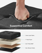 SONGMICS Storage Ottoman, Small Ottoman Foot Rest with Legs, 12.6 x 15.7 x 13.2 Inches Foot Stool, Load up to 660 lb, for Living Room, Bedroom, Dorm, Ink Black ULSF012B01