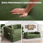 GarveeLife 78.8" Modular Corduroy Sofa Bed,5 in 1 Convertible Futon Floor Couch with Pull-Out Sleeper,Multi-Functional Futon for Living Room Guest Room & Small Spaces