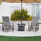 Yaheetech Outdoor Rocking Chair Patio Glider with Sling Seat Set of 1,Gray | Porch Chair and Outdoor Rocker with Steel Construction for Balcony, Deck, Backyard and Garden; Smooth-Gliding Lounge Seating