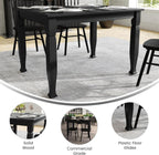 EMMA + OLIVER Milford 47" Solid Wood Dining Table, 3 Inch Offset Paneled Apron, 3" Turned Decorative Legs, Water Resistant Finish, Seating for 4, Black Matte