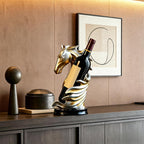XINXUAN Wine Holder Countertop, Horse Head Wine Racks Decor for Bar Decorations for Home, Home, Shelf, Pantry Organizers and Storage, Wine Accessories for Wine Lovers, Gift (Yellow)