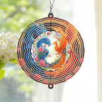 Personalized Dragon & Phoenix Wind Spinner 3D Stainless Steel, Dragon Garden Spinner Hanging Outdoor Decor, Wind Spinners Outdoor, Custom Gift for Grandmother, Mom, Wife