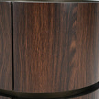 Italian High-End MDF Double-Layer Storage Round Side Table - Brown & Black Elegance