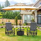 Yaheetech Outdoor Rocking Chair Patio Glider with Sling Seat Set of 1,Gray | Porch Chair and Outdoor Rocker with Steel Construction for Balcony, Deck, Backyard and Garden; Smooth-Gliding Lounge Seating