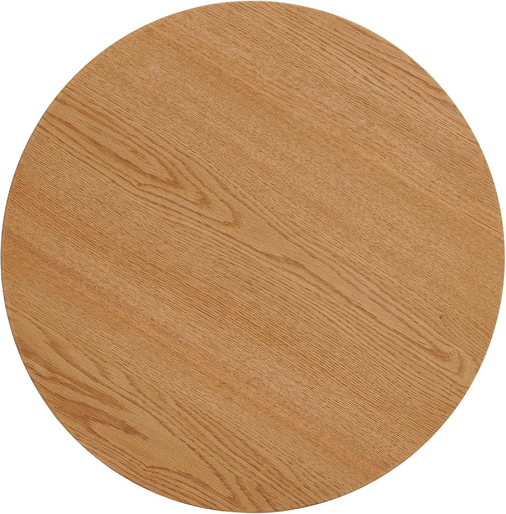 NORDICANA Single Accent Side Table for Living Room, 19.6 Inch Wide 19.6 Inch Tall Oak Color Round End Table for Sofa, Bedroom, Manufactured Wood Top with Oak Veneer